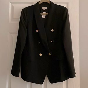 Loft Size 16 Black Blazer With Gold Buttons New With Tag